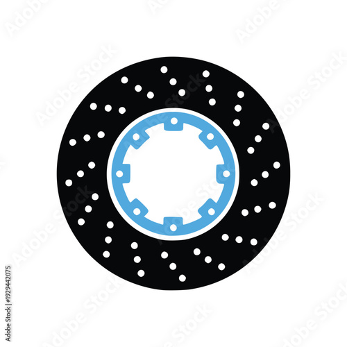 Vector Illustration of a Motorcycle Disc Brake Part, Automotive, Doodle Style