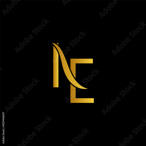 NE logo design illustrator vector