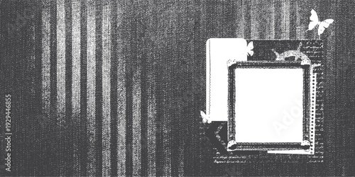 Denim creative page design. Banner template. Empty framework