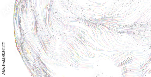 Photos Abstract artwork featuring flowing lines and dotted patterns, suggestive of data