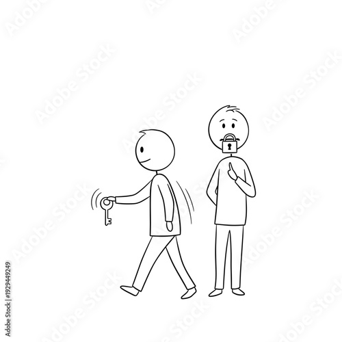 Confidentiality concept illustration for business and security professionals, emphasizing silence and discretion