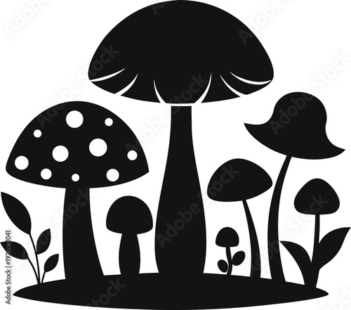 Mushroom and toadstool vector illustration
