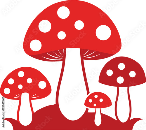 Mushroom and toadstool vector illustration