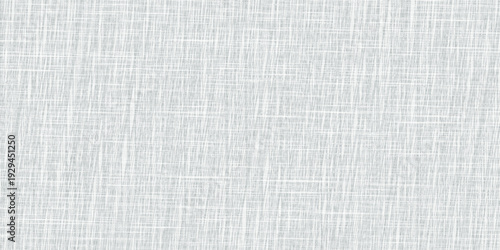 Seamless light grey linen fabric texture background with white fiber patterns