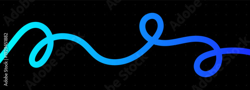 Line cable drawing for squiggle curve long and abstract tangle. Wavy curvy thread for black pattern vector and squiggly wire. Line doodle rope for squiggle divider element and curve.