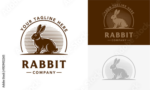 Rabbit logo designs showcasing various styles and templates for company branding and identity creation