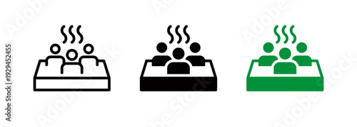 Spa, hot spring and thermal pool icons