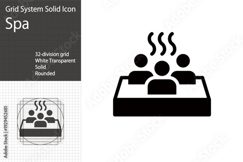 Spa, hot spring and thermal pool icons