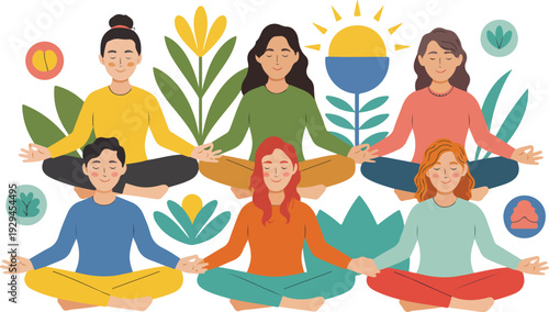 International Women’s Day Celebration of Empowerment Strength and Well Being Inspirational Vector Illustration