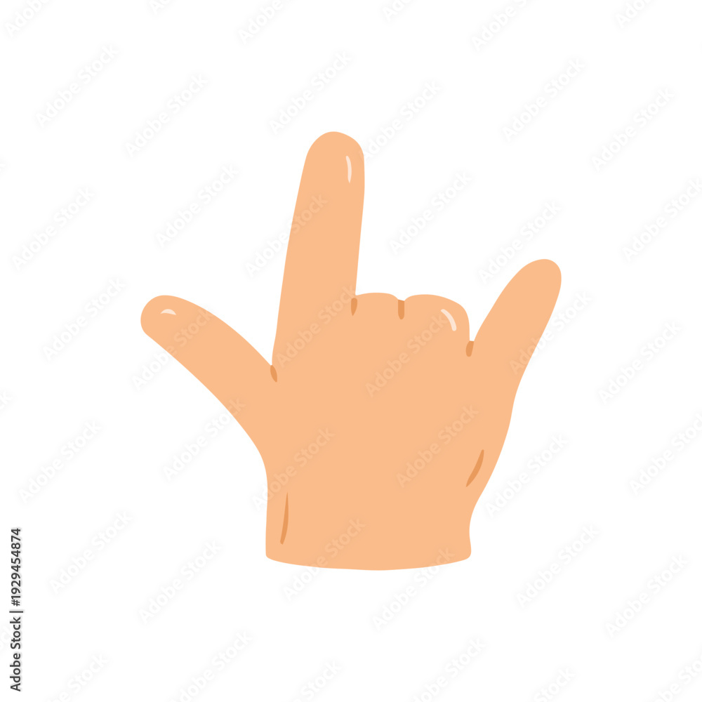 Fototapeta premium I Love You Hand Gesture Illustration