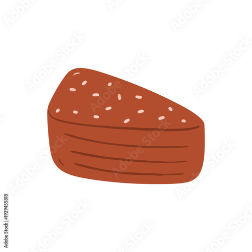 Chocolate Cake Slice with Sprinkles