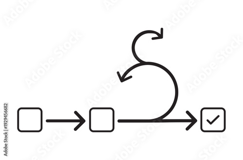 Agile icon, line vector illustration