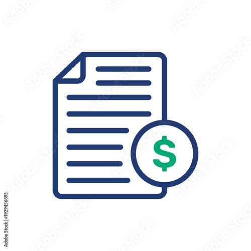 Bank account statement icon. bill and invoice linear vector icon for apps and websites.