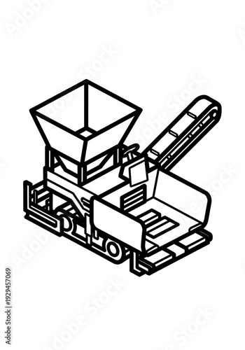 Industrial Concrete Block Making Machine Illustration.