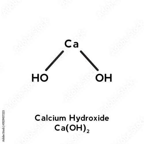 Calcium Hydroxide molecular structure isolated on white background