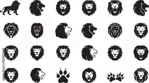 Minimal Lion Icon Vector – Wild Animal Logo Symbol