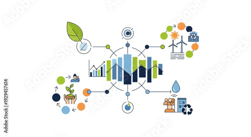 Sustainable Business & Environmental Data Analytics Infographic: Green Economy & Corporate Social Responsibility