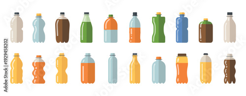Plastic Bottle Icon flat style vector illustration