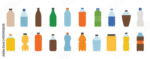 Plastic Bottle Icon flat style vector illustration