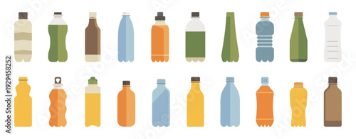Plastic Bottle Icon flat style vector illustration