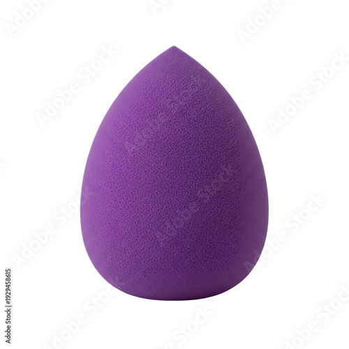 Purple teardrop makeup sponge isolated on white