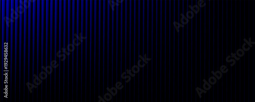 A visually striking abstract composition featuring luminous vertical lines in a vibrant blue hue against a deep, dark background, evoking a sense of advanced technology and digital.