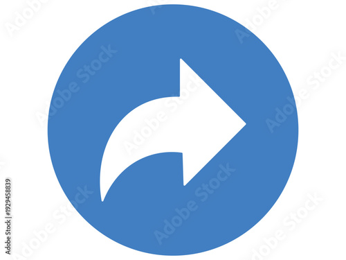 Free Download Blue Circular Share Icon – Curved White Arrow Symbol for Social Media & UI Design - GFXLoad