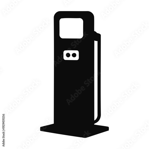 EV Charging Station Icon Silhouette for Sustainable Energy Design