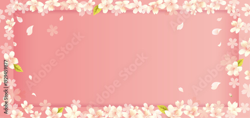 春の花の華やかで上品なベクターイラストフレーム背景