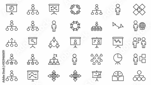 Business icons for presentations and teamwork strategies