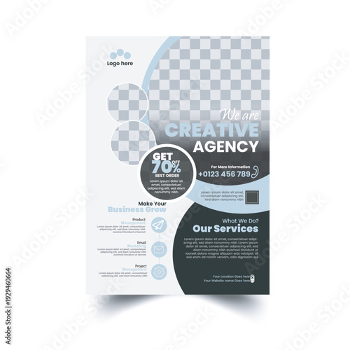 A4 Creative vector Marketing flayer template for grow your Business digital unique Corporate flayer design,