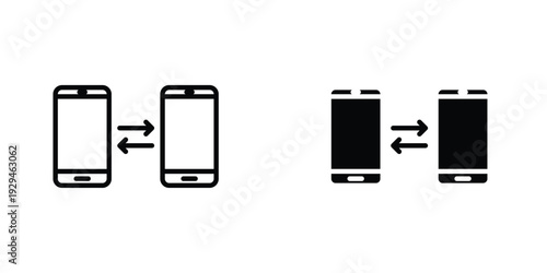 Data transfer icon in doodles flat and line stroke pack