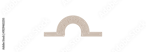 Abstract decorative arch symbol with patterned details