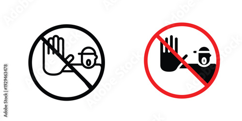 Do not enter sign in doodles flat and line stroke pack