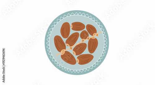 flat illustration of dates on a plate