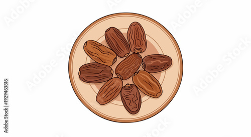 flat illustration of dates on a plate