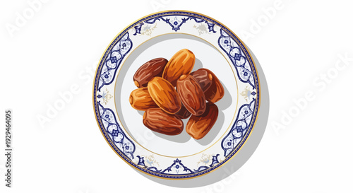 flat illustration of dates on a plate