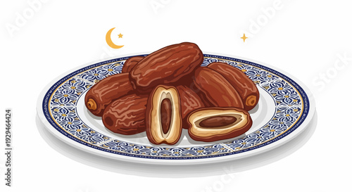 flat illustration of dates on a plate