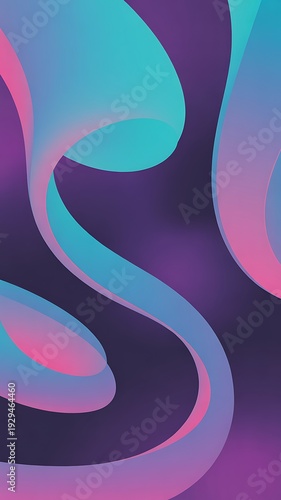 abstract vector background with flowing shapes, gradient colors (turquoise to purple), soft curves, modern aesthetic, high resolution vector, suitable for presentation slides or web banners