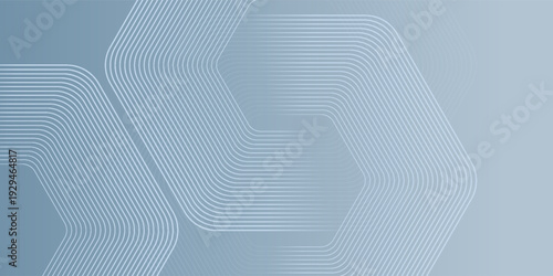 Abstract hexagon lines on gray background. Geometric stripe line art design modern