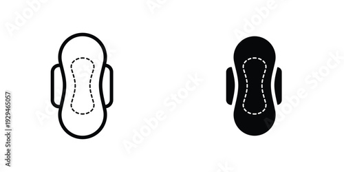 Feminine hygiene pad icon in doodles flat and line stroke pack