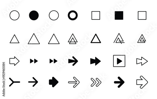 Arrow Bullet Icon vector illustration, bullet list symbols for PowerPoint presentations, arrow point collection, presentation and infographic design elements.