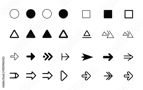 Arrow Bullet Icon vector illustration, bullet list symbols for PowerPoint presentations, arrow point collection, presentation and infographic design elements.