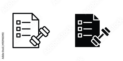 Fitness plan icon in doodles flat and line stroke pack