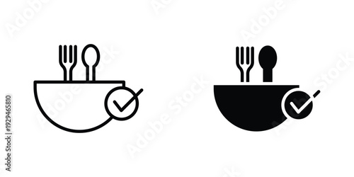 Food safety icon in doodles flat and line stroke pack