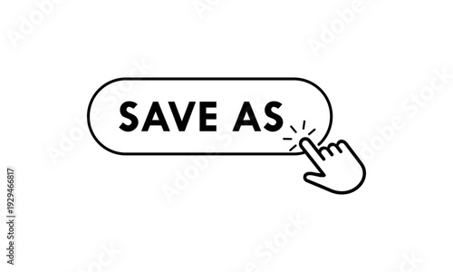 Minimalist vector logo set of interactive interface buttons. Featuring navigation icons like save with a clean hand pointer clicking design for web and apps.