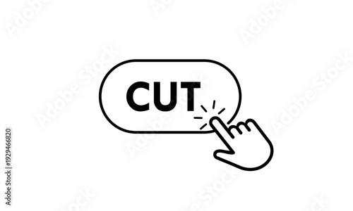 Minimalist vector logo set of interactive interface buttons. Featuring navigation icons like cut  with a clean hand pointer clicking design for web and apps.