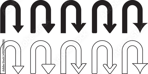 Arrows and arrowheads graphic illustration