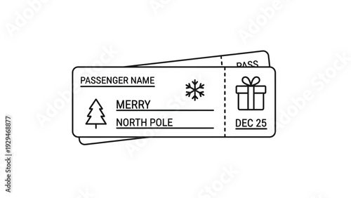Christmas gift ticket voucher card.