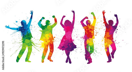 Joyful Diverse People Dancing Celebrating Success, Vibrant Energy for Events, Parties, and Marketing Campaigns